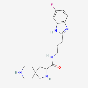 molecular formula C19H26FN5O B5335571 N-[3-(5-fluoro-1H-benzimidazol-2-yl)propyl]-2,8-diazaspiro[4.5]decane-3-carboxamide dihydrochloride 