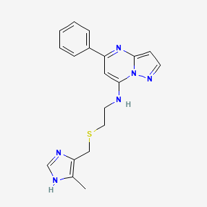molecular formula C19H20N6S B5335639 N-(2-{[(4-methyl-1H-imidazol-5-yl)methyl]thio}ethyl)-5-phenylpyrazolo[1,5-a]pyrimidin-7-amine 