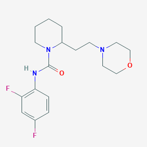 molecular formula C18H25F2N3O2 B5335657 N-(2,4-difluorophenyl)-2-[2-(4-morpholinyl)ethyl]-1-piperidinecarboxamide 