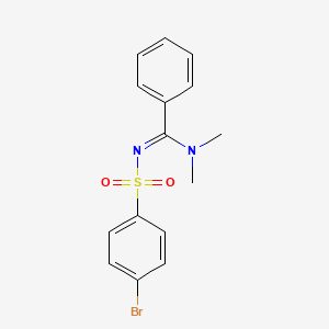 molecular formula C15H15BrN2O2S B5335669 N'-[(4-bromophenyl)sulfonyl]-N,N-dimethylbenzenecarboximidamide 