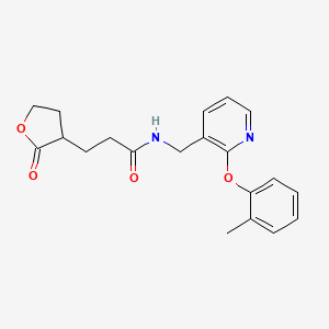 molecular formula C20H22N2O4 B5335688 N-{[2-(2-methylphenoxy)pyridin-3-yl]methyl}-3-(2-oxotetrahydrofuran-3-yl)propanamide 