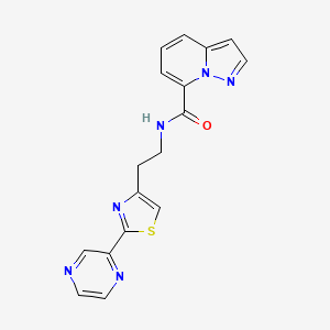 molecular formula C17H14N6OS B5335717 N-[2-(2-pyrazin-2-yl-1,3-thiazol-4-yl)ethyl]pyrazolo[1,5-a]pyridine-7-carboxamide 