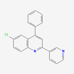 molecular formula C20H13ClN2 B5335741 6-Chloro-4-phenyl-2-(3-pyridyl)quinoline 