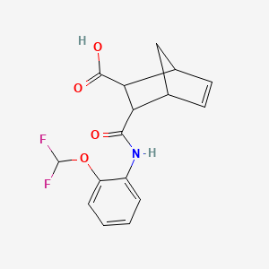 molecular formula C16H15F2NO4 B5335752 3-{[2-(Difluoromethoxy)phenyl]carbamoyl}bicyclo[2.2.1]hept-5-ene-2-carboxylic acid 