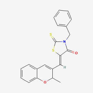 molecular formula C21H17NO2S2 B5335864 (5Z)-3-benzyl-5-[(2-methyl-2H-chromen-3-yl)methylene]-2-thioxo-1,3-thiazolidin-4-one 