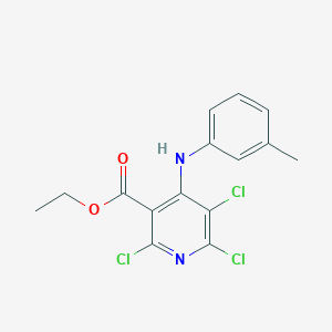 molecular formula C15H13Cl3N2O2 B5335963 Ethyl 2,5,6-trichloro-4-(3-toluidino)nicotinate 