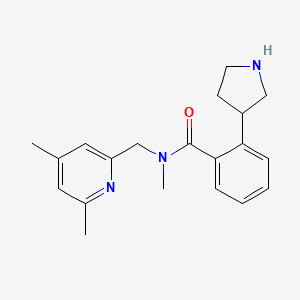 molecular formula C20H25N3O B5336014 N-[(4,6-dimethyl-2-pyridinyl)methyl]-N-methyl-2-(3-pyrrolidinyl)benzamide 