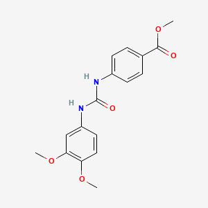 molecular formula C17H18N2O5 B5336051 METHYL 4-{[(3,4-DIMETHOXYANILINO)CARBONYL]AMINO}BENZOATE 
