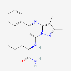 molecular formula C20H25N5O B5336074 N~2~-(2,3-dimethyl-5-phenylpyrazolo[1,5-a]pyrimidin-7-yl)-D-leucinamide 