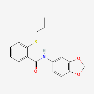 molecular formula C17H17NO3S B5336202 N-(2H-1,3-BENZODIOXOL-5-YL)-2-(PROPYLSULFANYL)BENZAMIDE 