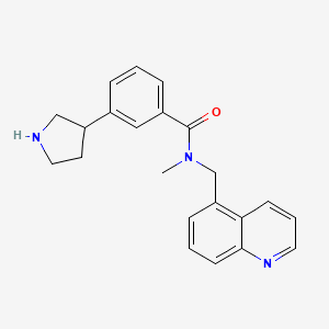 molecular formula C22H23N3O B5336225 N-methyl-3-(3-pyrrolidinyl)-N-(5-quinolinylmethyl)benzamide dihydrochloride 