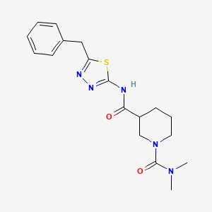 molecular formula C18H23N5O2S B5336286 N~3~-(5-benzyl-1,3,4-thiadiazol-2-yl)-N~1~,N~1~-dimethylpiperidine-1,3-dicarboxamide 