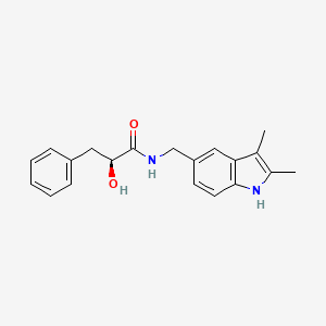 molecular formula C20H22N2O2 B5336350 (2S)-N-[(2,3-dimethyl-1H-indol-5-yl)methyl]-2-hydroxy-3-phenylpropanamide 
