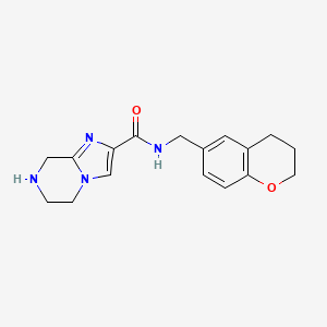 molecular formula C17H20N4O2 B5336374 N-(3,4-dihydro-2H-chromen-6-ylmethyl)-5,6,7,8-tetrahydroimidazo[1,2-a]pyrazine-2-carboxamide 