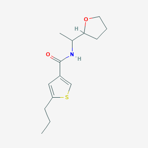 molecular formula C14H21NO2S B5336411 N-[1-(oxolan-2-yl)ethyl]-5-propylthiophene-3-carboxamide 