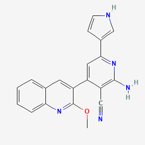 molecular formula C20H15N5O B5336441 2-amino-4-(2-methoxyquinolin-3-yl)-6-(1H-pyrrol-3-yl)nicotinonitrile 