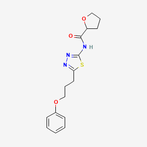 molecular formula C16H19N3O3S B5336454 N-[5-(3-phenoxypropyl)-1,3,4-thiadiazol-2-yl]oxolane-2-carboxamide 