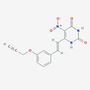 molecular formula C15H11N3O5 B5336484 5-nitro-6-{2-[3-(2-propyn-1-yloxy)phenyl]vinyl}-2,4-pyrimidinediol 