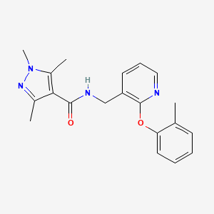molecular formula C20H22N4O2 B5336489 1,3,5-trimethyl-N-{[2-(2-methylphenoxy)pyridin-3-yl]methyl}-1H-pyrazole-4-carboxamide 
