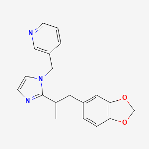 molecular formula C19H19N3O2 B5336492 3-({2-[2-(1,3-benzodioxol-5-yl)-1-methylethyl]-1H-imidazol-1-yl}methyl)pyridine 