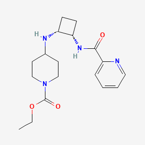 molecular formula C18H26N4O3 B5336502 ethyl 4-({(1R*,2S*)-2-[(2-pyridinylcarbonyl)amino]cyclobutyl}amino)-1-piperidinecarboxylate 