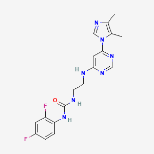 molecular formula C18H19F2N7O B5336555 N-(2,4-difluorophenyl)-N'-(2-{[6-(4,5-dimethyl-1H-imidazol-1-yl)-4-pyrimidinyl]amino}ethyl)urea 