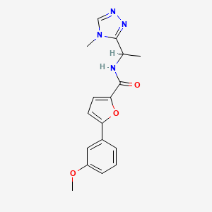 molecular formula C17H18N4O3 B5336599 5-(3-methoxyphenyl)-N-[1-(4-methyl-4H-1,2,4-triazol-3-yl)ethyl]-2-furamide 