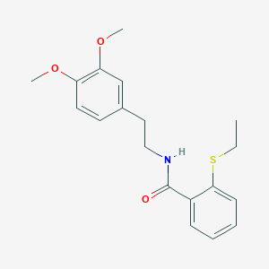 molecular formula C19H23NO3S B5336614 N-[2-(3,4-dimethoxyphenyl)ethyl]-2-(ethylsulfanyl)benzamide 