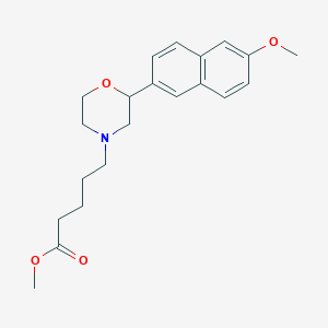 molecular formula C21H27NO4 B5336629 methyl 5-[2-(6-methoxy-2-naphthyl)morpholin-4-yl]pentanoate 