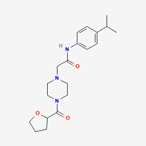 molecular formula C20H29N3O3 B5336672 N-[4-(propan-2-yl)phenyl]-2-[4-(tetrahydrofuran-2-ylcarbonyl)piperazin-1-yl]acetamide 