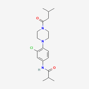 molecular formula C19H28ClN3O2 B5336692 N-{3-chloro-4-[4-(3-methylbutanoyl)-1-piperazinyl]phenyl}-2-methylpropanamide 