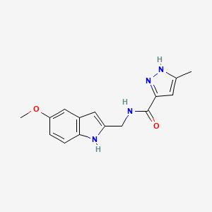 molecular formula C15H16N4O2 B5336746 N-[(5-methoxy-1H-indol-2-yl)methyl]-5-methyl-1H-pyrazole-3-carboxamide 