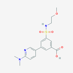 molecular formula C17H21N3O5S B5336825 3-[6-(dimethylamino)pyridin-3-yl]-5-{[(2-methoxyethyl)amino]sulfonyl}benzoic acid 