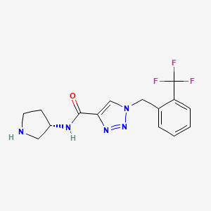 molecular formula C15H16F3N5O B5336879 N-[(3S)-3-pyrrolidinyl]-1-[2-(trifluoromethyl)benzyl]-1H-1,2,3-triazole-4-carboxamide 