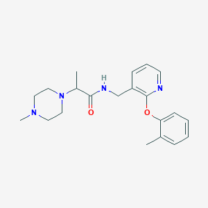 molecular formula C21H28N4O2 B5337022 N-{[2-(2-methylphenoxy)pyridin-3-yl]methyl}-2-(4-methylpiperazin-1-yl)propanamide 
