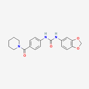 molecular formula C20H21N3O4 B5337045 N-(1,3-BENZODIOXOL-5-YL)-N'-[4-(PIPERIDINOCARBONYL)PHENYL]UREA 