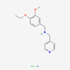 molecular formula C16H21ClN2O2 B5337056 N-[(4-ethoxy-3-methoxyphenyl)methyl]-1-pyridin-4-ylmethanamine;hydrochloride 