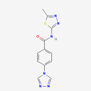 molecular formula C12H10N6OS B5337142 N-(5-methyl-1,3,4-thiadiazol-2-yl)-4-(1,2,4-triazol-4-yl)benzamide 
