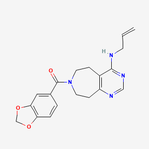 molecular formula C19H20N4O3 B5337158 N-allyl-7-(1,3-benzodioxol-5-ylcarbonyl)-6,7,8,9-tetrahydro-5H-pyrimido[4,5-d]azepin-4-amine 