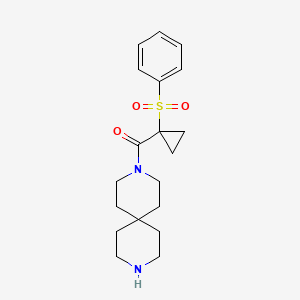 molecular formula C19H26N2O3S B5337192 3-{[1-(phenylsulfonyl)cyclopropyl]carbonyl}-3,9-diazaspiro[5.5]undecane hydrochloride 