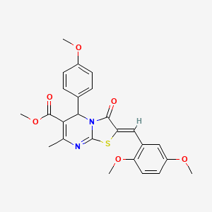 molecular formula C25H24N2O6S B5337231 methyl 2-(2,5-dimethoxybenzylidene)-5-(4-methoxyphenyl)-7-methyl-3-oxo-2,3-dihydro-5H-[1,3]thiazolo[3,2-a]pyrimidine-6-carboxylate 