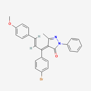 molecular formula C26H21BrN2O2 B5337269 (4Z)-4-[(E)-1-(4-bromophenyl)-3-(4-methoxyphenyl)prop-2-enylidene]-5-methyl-2-phenylpyrazol-3-one 