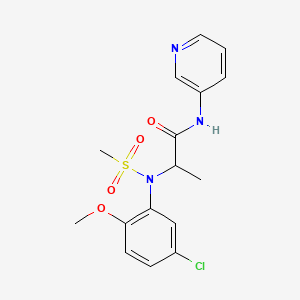molecular formula C16H18ClN3O4S B5337357 N~2~-(5-chloro-2-methoxyphenyl)-N~2~-(methylsulfonyl)-N~1~-pyridin-3-ylalaninamide 