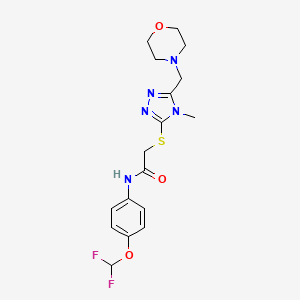 molecular formula C17H21F2N5O3S B5337365 N-[4-(difluoromethoxy)phenyl]-2-{[4-methyl-5-(morpholin-4-ylmethyl)-4H-1,2,4-triazol-3-yl]sulfanyl}acetamide 