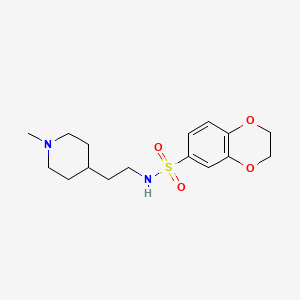 molecular formula C16H24N2O4S B5337501 N-[2-(1-methyl-4-piperidinyl)ethyl]-2,3-dihydro-1,4-benzodioxine-6-sulfonamide 