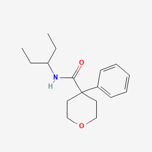 molecular formula C17H25NO2 B5337502 N-(1-ethylpropyl)-4-phenyltetrahydro-2H-pyran-4-carboxamide 