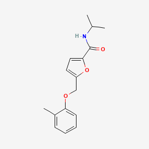 molecular formula C16H19NO3 B5337559 N-isopropyl-5-[(2-methylphenoxy)methyl]-2-furamide 