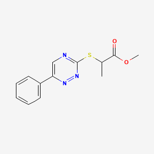 molecular formula C13H13N3O2S B5337639 Methyl 2-[(6-phenyl-1,2,4-triazin-3-yl)sulfanyl]propanoate 