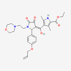 molecular formula C29H35N3O7 B5337648 ethyl 4-[(E)-hydroxy-[1-(2-morpholin-4-ylethyl)-4,5-dioxo-2-(4-prop-2-enoxyphenyl)pyrrolidin-3-ylidene]methyl]-3,5-dimethyl-1H-pyrrole-2-carboxylate 