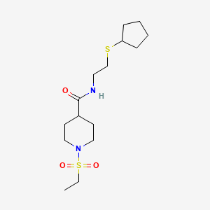 molecular formula C15H28N2O3S2 B5337828 N-[2-(cyclopentylthio)ethyl]-1-(ethylsulfonyl)-4-piperidinecarboxamide 